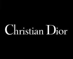kristen dior varumärke kläder logotyp symbol vit design lyx mode vektor illustration med svart bakgrund