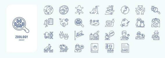 Sammlung von Symbole verbunden zu Zoologie, einschließlich Symbole mögen Tier Zelle, Tier, Vögel, Fischkunde und Mehr vektor