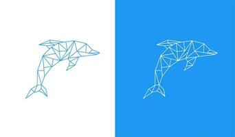 Delfin Logo Grafik Vektor Illustration mit Polygon und lineart geometrisch Design Stil