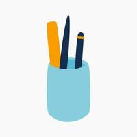 Schreibtisch Bleistift Halter Clip Kunst Vektor Illustration zum Design Dekorationen. Büro Schreibwaren oder zurück zu Schule Ausrüstung Thema Illustration.