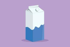 Charakter eben Zeichnung von frisch Milch im Karton Box Verpackung gesund trinken Produkt. Molkerei Milch zum Gesundheit Essen Ernährung. zum Flyer, Aufkleber, Karte, Logo, Symbol. Karikatur Design Vektor Illustration
