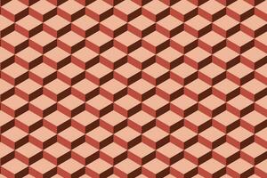 3d röd kub sömlös mönster. isometrisk block vektor bakgrund.