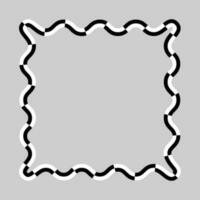 schwarz und Weiß kariert Welle Platz Rahmen Vektor Illustration.