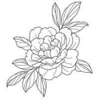 Blume Linie Kunst Zeichnung mit abstrakt Form. abstrakt Pflanze Kunst Design zum drucken, Abdeckung, Hintergrund, minimal und natürlich Mauer Kunst. vektor
