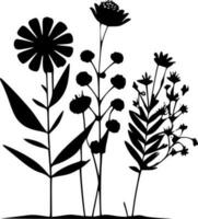 Blumen, minimalistisch und einfach Silhouette - - Vektor Illustration