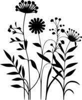 Blumen, minimalistisch und einfach Silhouette - - Vektor Illustration