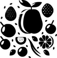 Frucht, minimalistisch und einfach Silhouette - - Vektor Illustration