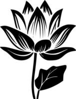 Lotus Blume, schwarz und Weiß Vektor Illustration