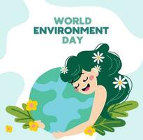 eben Design Vektor Welt Umgebung Tag gehen Grün Liebe das Planet speichern das Erde