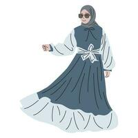 modern Muslim Frauen Kleid Design Vektor