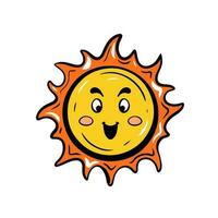 süß Sonne Symbol eben Design Vektor Illustration