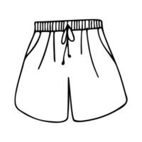 Gekritzel von kurze Hose isoliert auf Weiß Hintergrund. Vektor Illustration von Sommer- Strand Kleidung. gut zum Färbung Buch. Sommer Design Element.