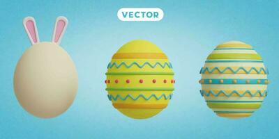 Ei Ostern 3d Sammlung Vektor Symbol einstellen ,An ein Blau Hintergrund