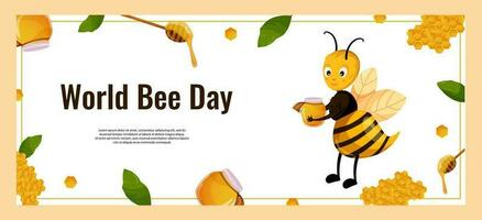 Welt Biene Tag. horizontal Vorlage zum Flyer, Banner, Einladung, Werbung. Vektor. Karikatur vektor