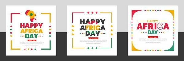 Lycklig afrika dag social media posta baner design mall uppsättning. Lycklig afrika dag bakgrund eller baner design mall. vektor