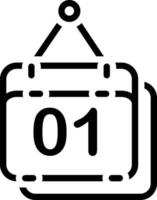linje ikon för kalender vektor