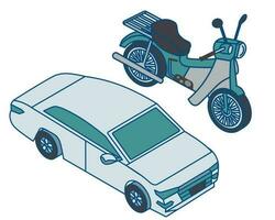 Auto und Fahrrad Vektor Illustration