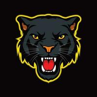 wütend Panther Maskottchen Logo Vektor, Spielen Logo, Tiger Logo, Gesicht Logo, vektor