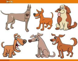 cartoon hunde und welpen comic tierfiguren gesetzt vektor