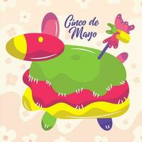 cinco de mayo kort mexikansk pinata vektor illustration