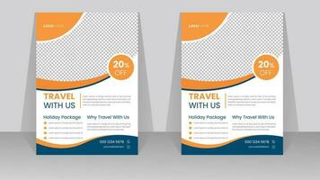 Reise und Tour Geschäft Unternehmen Poster oder Flyer Flugblatt Design Vorlage vektor