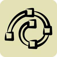 Symbol zeichnen Spiral. verbunden zu Grafik Design Werkzeuge Symbol. Hand gezeichnet Stil vektor