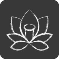 Symbol Lotus. verbunden zu Thailand Symbol. Kreide Stil. einfach Design editierbare.Welt Reise vektor