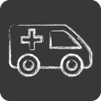 Symbol Krankenwagen. geeignet zum Automobil Symbol. Kreide Stil. einfach Design editierbar. Design Vorlage vektor