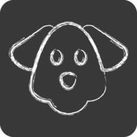 ikon hund. relaterad till djur- huvud symbol. krita stil. enkel design redigerbar vektor