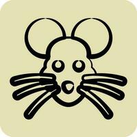 ikon råtta. relaterad till djur- huvud symbol. hand dragen stil. enkel design redigerbar vektor