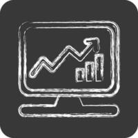 Symbol Geschäft Analytik. verbunden zu Maschine Lernen Symbol. Kreide Stil. einfach Design editierbar vektor