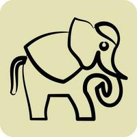 ikon elefant. relaterad till thailand symbol. hand dragen stil. enkel design redigerbar. värld resa vektor