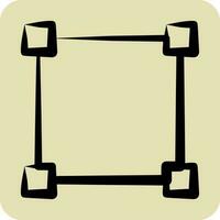 Symbol zeichnen Quadrat. verbunden zu Grafik Design Werkzeuge Symbol. Hand gezeichnet Stil vektor