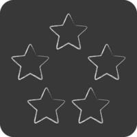 ikon fem stjärnor. relaterad till stjärnor symbol. krita stil. enkel design redigerbar. enkel vektor ikoner