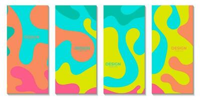 uppsättning av broschyrer abstrakt vektor färgrik organisk sommar bakgrund