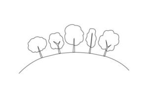 kontinuierlich einer Linie Zeichnung Erde und Baum. Welt Umgebung Tag Konzept. Single Linie zeichnen Design Vektor Grafik Illustration.