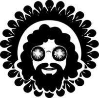 hippie - minimalistisk och platt logotyp - vektor illustration