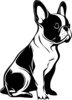 franska bulldogg - minimalistisk och platt logotyp - vektor illustration