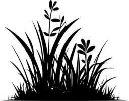 Gras - - schwarz und Weiß isoliert Symbol - - Vektor Illustration