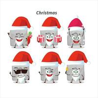 Santa claus Emoticons mit Silber zuerst Taste Karikatur Charakter vektor