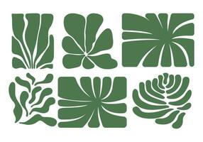 abstrakt grön leafs blommor boho stil element illustration vektor uppsättning bunt klämma konst silhuett tryckbar