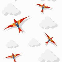 Vogel schlucken gestalten Wind Drachen isoliert auf Weiß Hintergrund vektor