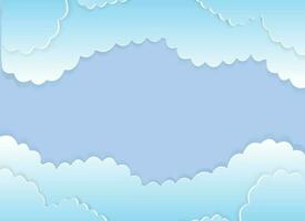 Vektor Illustration von schön Karikatur Stil Papier Schnitt Wolken auf Blau Himmel Hintergrund