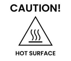 varning varm yta symbol tecken, vektor illustration