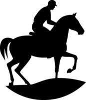 Cowboy Mann Reiten ein Pferd beim ein Rodeo Pferd Reiten vektor