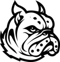 hund bulldogg huvud i svart och vit vektor
