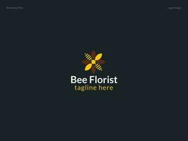 bi blomsterhandlare logotyp design vektor