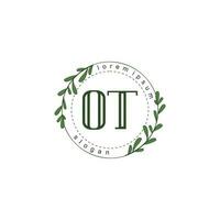 ot Initiale Schönheit Blumen- Logo Vorlage vektor