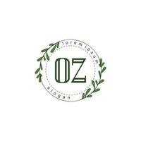 oz Initiale Schönheit Blumen- Logo Vorlage vektor