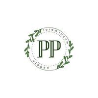 pp Initiale Schönheit Blumen- Logo Vorlage vektor